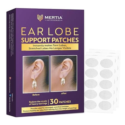 MERTIA Invisible Ear Lobe Support Patches - 30 Count