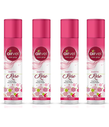 Airvel Rose Fragrance Room Spray Air Freshener for Home, Bathroom and Car 217ml ( Pack of 4 )