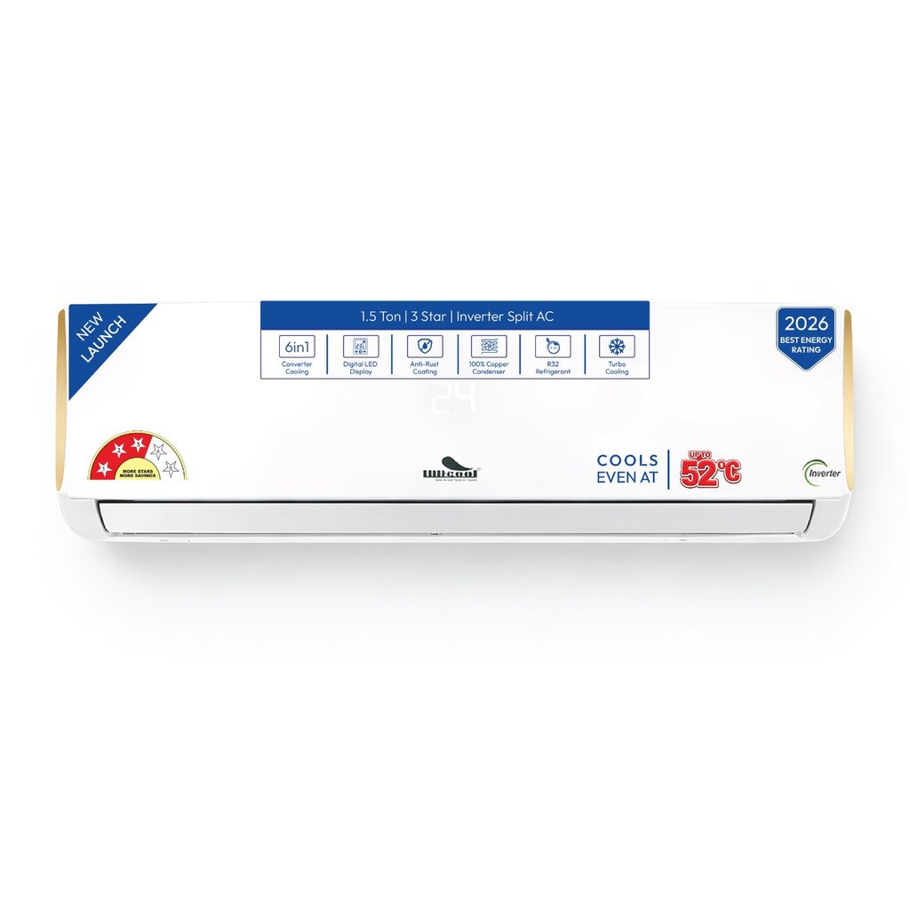 INDcool 1.5 Ton 3 Star Inverter Split AC | 6-in-1 Convertible Cooling | 100% Copper Condenser | Blue Fin Anti-Rust Coating | Turbo Cooling | Advanced Filtration | R32 Refrigerant | Stabilizer Free | Sleep Mode | IDCACBF18K3EF | 2026