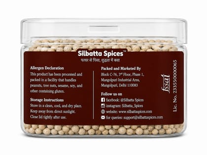 Silbatta Spices Whole White Pepper | Safed Mirch (Dakhani Mirch)