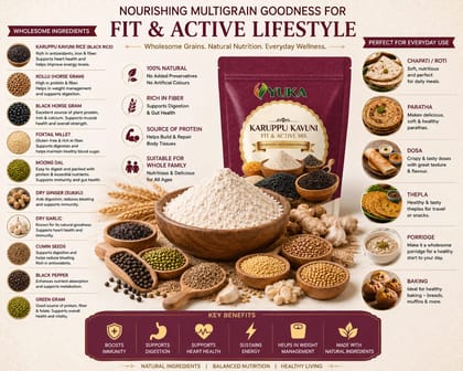 YUKA Karuppu Kavuni Fit & Active Mix 250g | Black Rice & Millet Health Mix