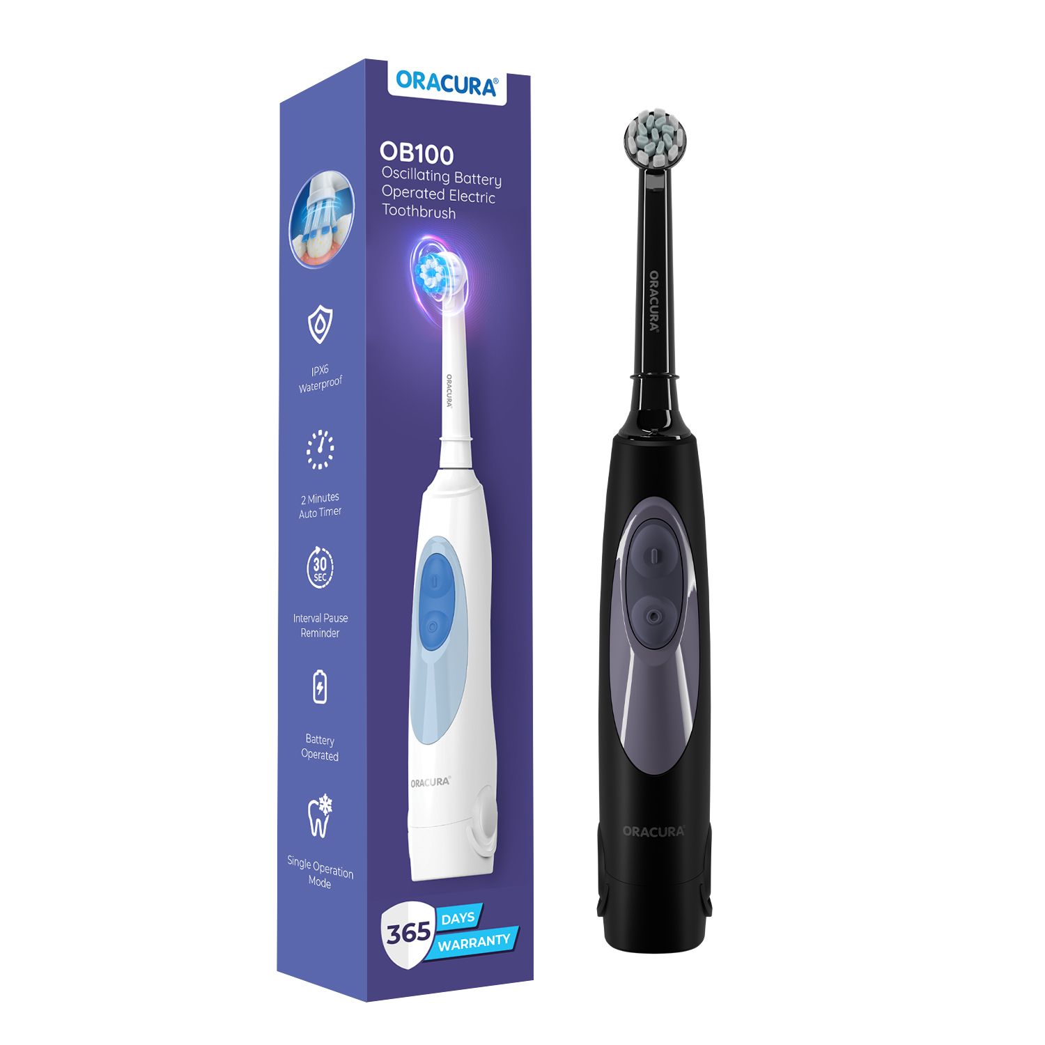 OB100 BeginCare Oscillating Battery Operated Electric Toothbrush