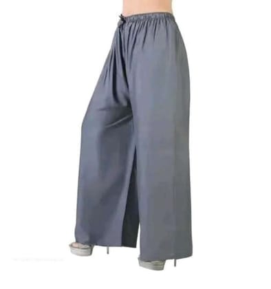 Womens Casual Rayon Solid Ankle Length Palazzo (Grey, Free Size)