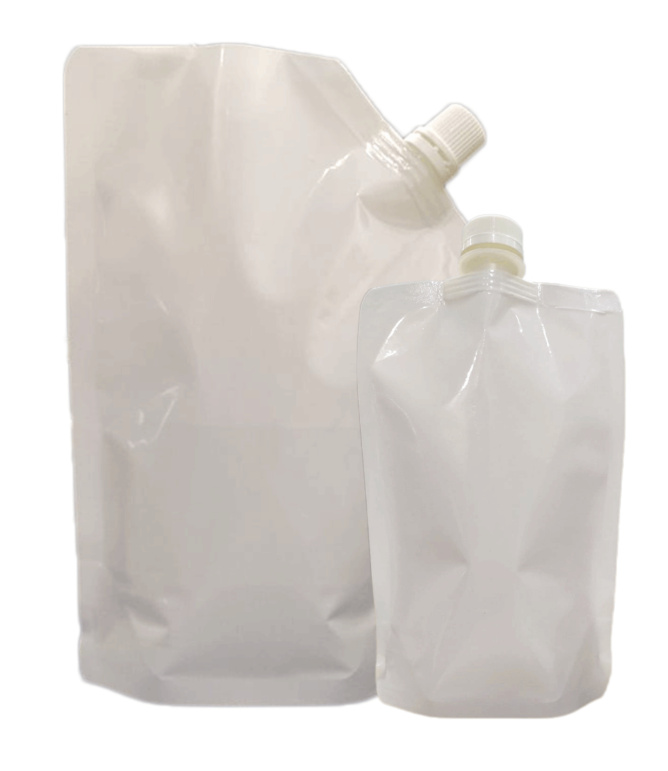 Transparent / Milky White with 21mm Spout Standup Pouches  90x130x25x25 MM  100 ML Capacity 1000 pieces