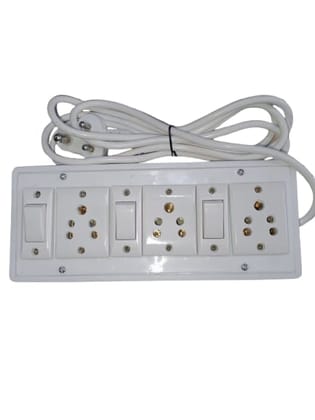  Extension Board with 3 Switches,3 Socket,2 Meter Wire | Heavy Duty PVC Power Strip with Universal Sockets | Long Wire Extension Box for Home, Office & Shop