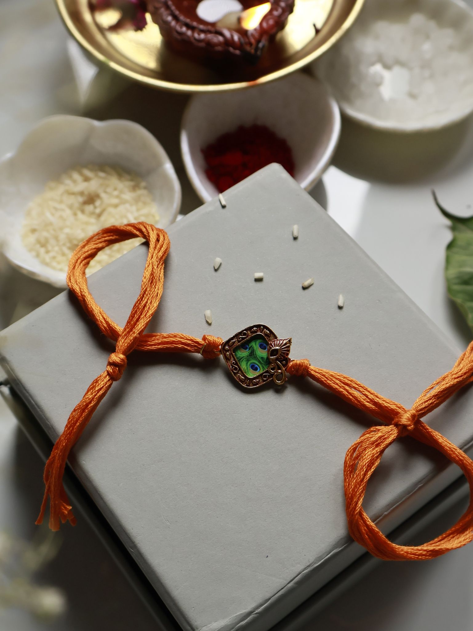 Mayur Orange Rakhi-Orange