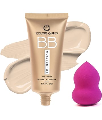 Colors Queen BB Oil Free Waterproof Foundation (Natural) With Beauty Blender