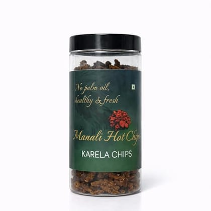 Manali Hot Chips Organic Wafers Karela Chips Flavor 150g | Farm Fresh Thin & Crunchy Crispy Snack | No Palm Oil Manali Hot Chips Organic Wafers Karela Chips Flavor 150g | Farm Fresh Thin & Crunchy Crispy Snack | No Palm Oil