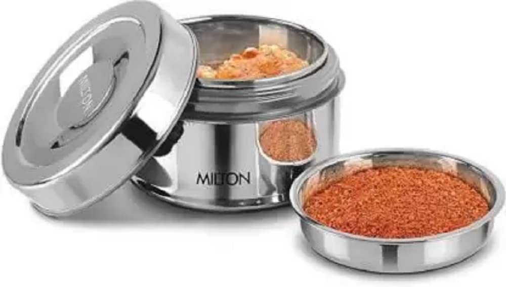 MILTON Thermoware Steel Snacks Large Box 550ml 1 Containers Lunch Box (550 ml)