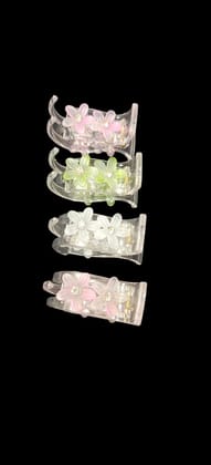 Dual Flower Hair Claw Clips set of 4