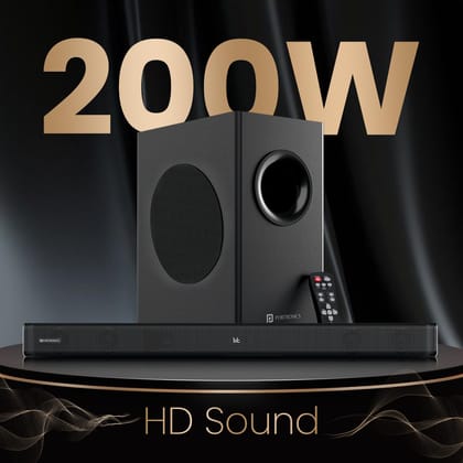 Portronics Pure Sound 107 200W Soundbar with Subwoofer for Deep Bass, 2.1 Channel Home Theatre