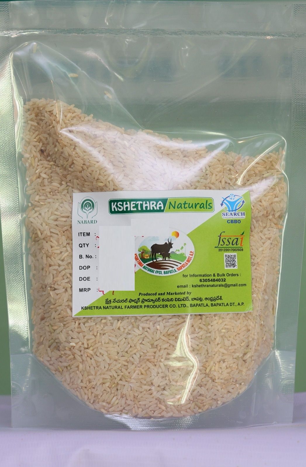 Kshethra Naturals Brown Rice Pack