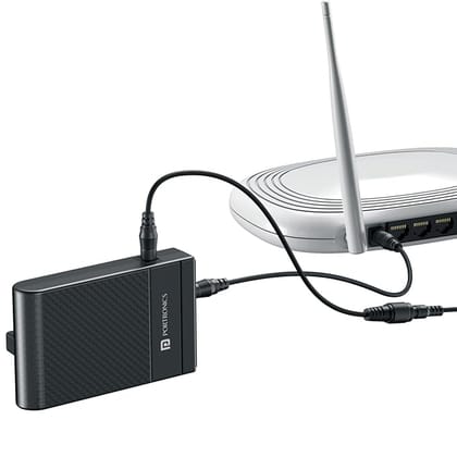 Portronics Power Plus II Mini UPS for 12V-3A WiFi Router Broadband Modem, Backup