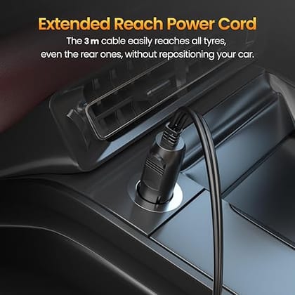 Portronics Vayu 5.0 Lite Portable 12V DC Corded Tyre Inflator for Cars
