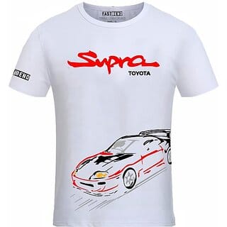 Fastbend Mens White Printed Cotton Blend Round Neck T-Shirt