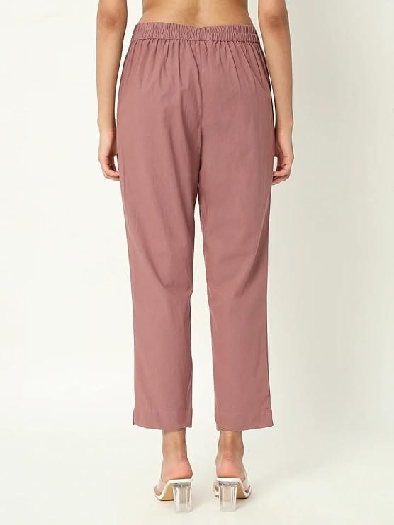 Women's Ankle Length Trousers - Pink