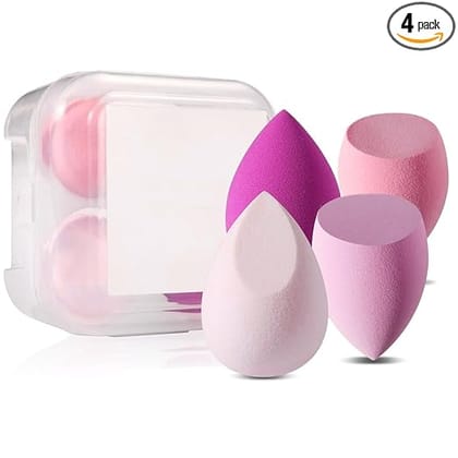 Gleva Makeup Sponge Set with Storage Case, 2 Pack, Assorted Pink Shades