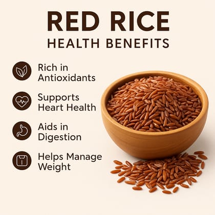 RainbowNest Red Rice - Healthy Whole Grain - High Fiber Red Matta Rice  500g
