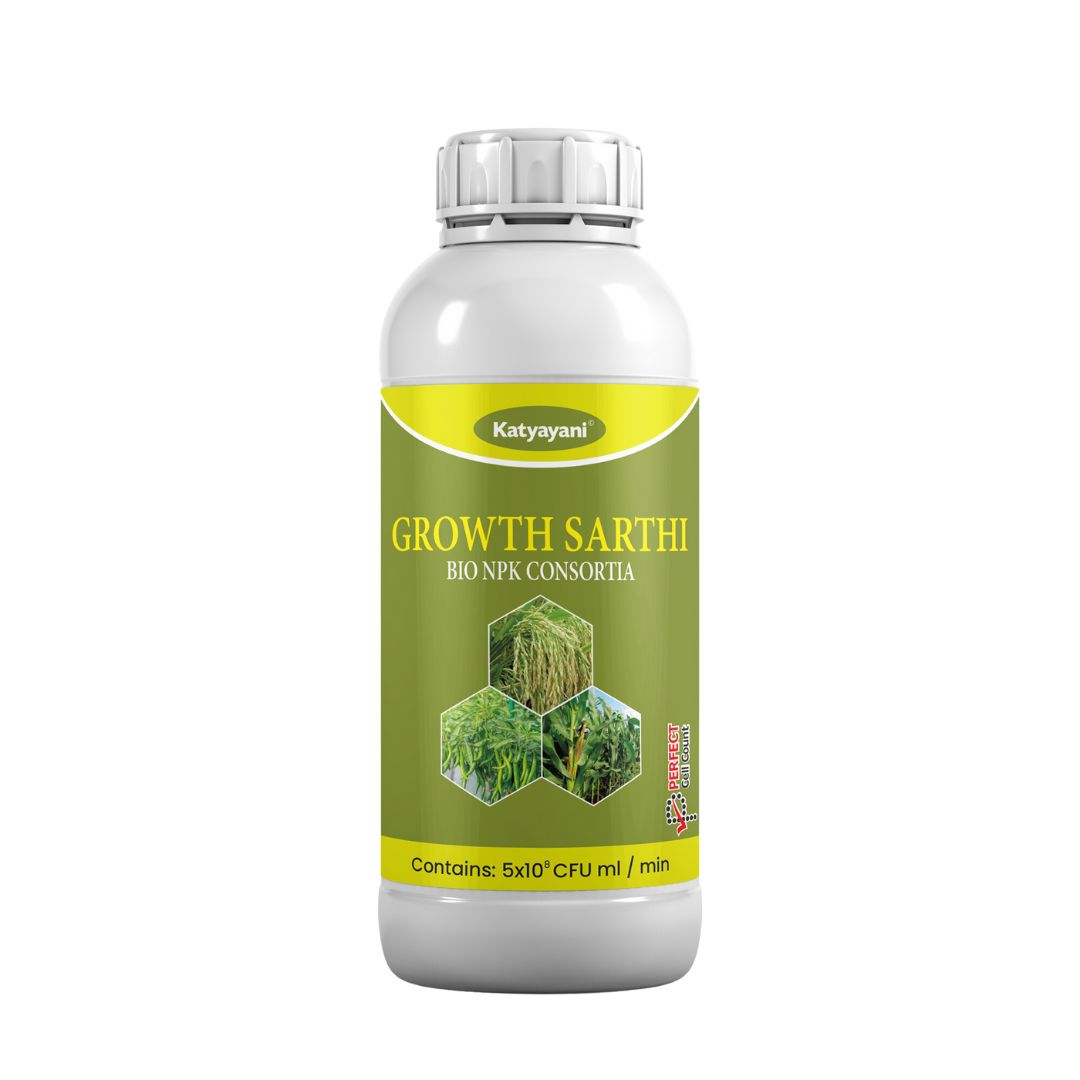 Katyayani Growth Sarthi | Bio NPK Liquid Consortia Fertilizer | 100% Organic Biofertilizer - Improves Soil Fertility, Water Retention & Crop Quality | For All Crops & Gardens