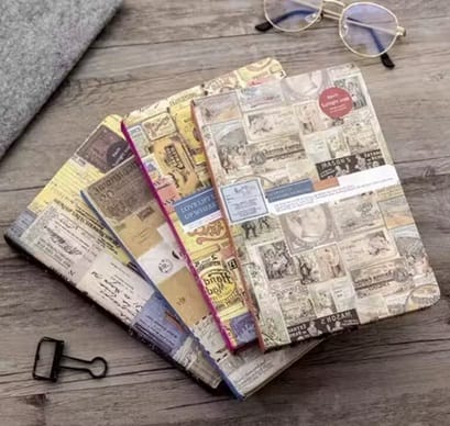 Portable Retro Journal Notebook | Creative Drawing Diary & Office Work Notebook