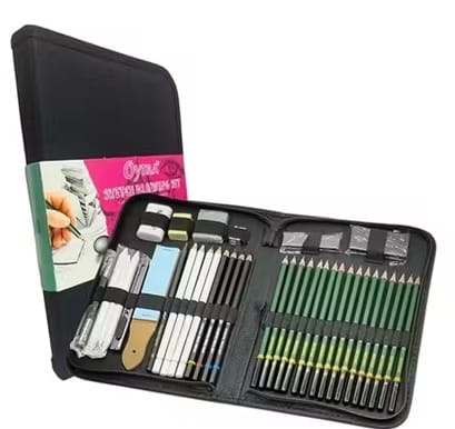 42 Pcs Art Sketching & Drawing Kit | Complete Drawing Tools Set for Students & Artists