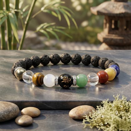 Navgrah Bracelet for Men & Women | Natural Stone Beaded Bracelet for Balance, Protection & Harmony | Adjustable Stretch Bracelet I Hotilal Jewellers