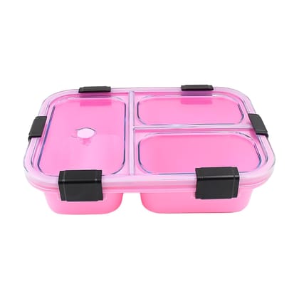 Alunari Insulated Plastic 3-Compartment Lunch Box (1 Piece