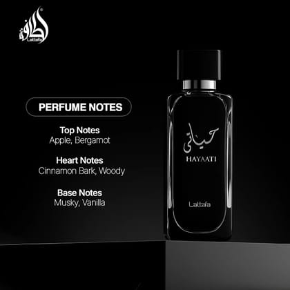 Lattafa Hayaati Black Eau De Parfum 100ml – Bold Aromatic Woody Perfume For Men
