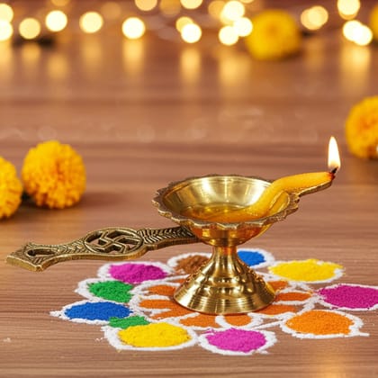 Brass Swastic Deepak No. 1 (ZMAS144 B)