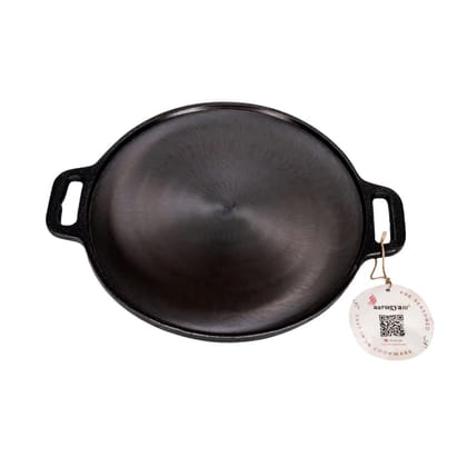 Aarogyam 12 Inch Induction Friendly Pre-seasoned Cast Iron Double Handle Tawa, Naturally Nonstick, Induction Friendly