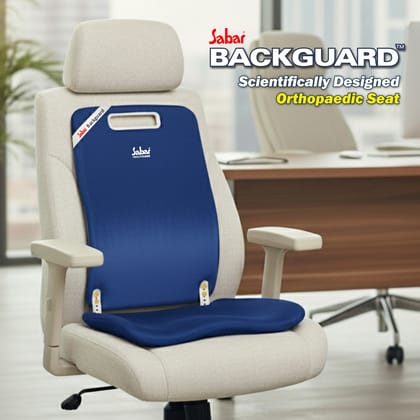 Sabar Orthopaedic Lumbar Back Support Add-on for Office Chair & Car Seat BACKGUARD 3090 XC | Adjustable Backrest with Pelvic Stabilization (Blue)