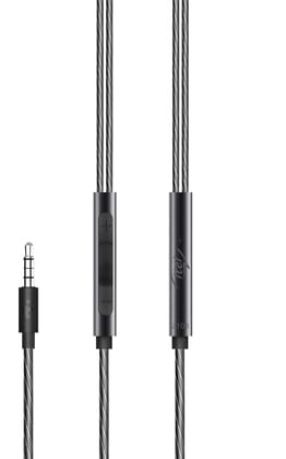 itel IEP-51 Wired Earphone with in-line Mic, 3.5mm Audio Jack, Tangle Free Design, Polished Metal Buds, 10mm Real Bass Drivers, Music & Call Control - Black