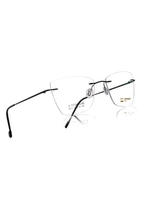Jodykoes Rimless Cat Eye Spectacle Frame for Men & Women | Frameless Eyeglasses with Lightweight Metal | Adjustable Nose Pads | Office, Professional & Daily Wear