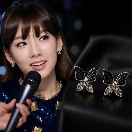 Elegantra 2-in-1 Convertible Kpop Butterfly Danglers for Women & Girls | Detachable Pearl Chain Drop Earrings | Celebrity Style Stud Earrins