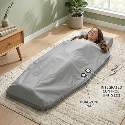 Sabar FIR Infrared Heat Therapy 2 Zone Sauna Blanket for Slimming & Weight Loss Body Detox Beauty Machine SSB 210 Home Spa with Temperature Control (Domestic Use)