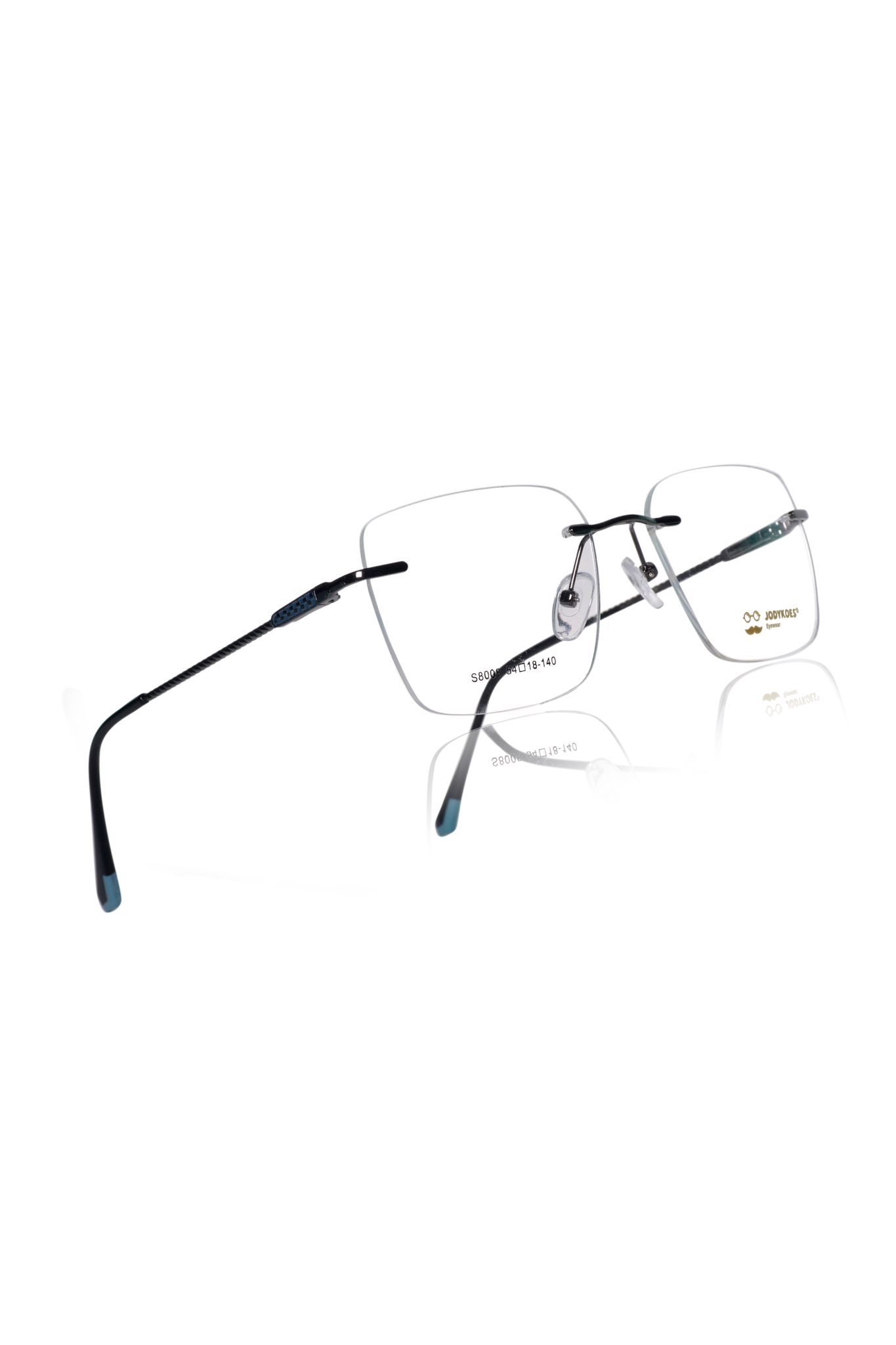 Jodykoes® Premium Rimless Frame for Women and Men: Stylish Rectangle Spectacle Eyeglasses with Anti-Glare Coating