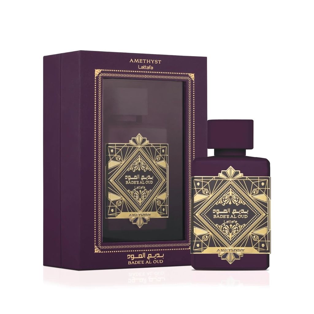 Lattafa Badee Al Oud Amethyst Eau De Parfum 100ml – Luxurious Rose Oud Unisex Fragrance