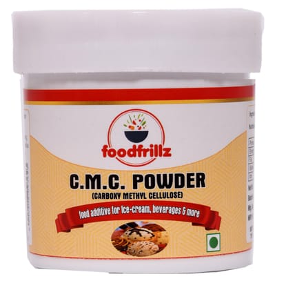 foodfrillz CMC Powder 40 g | Carboxymethyl Cellulose Powder for Soft | Smooth Creamy Ice Cream (Kulfi) | Cake Fondant | Instant Ice Creams