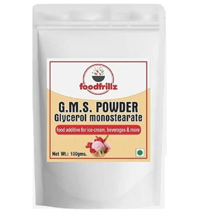 foodfrillz GMS Powder, 100 g (Glycerol Monostearate) for Ice Creams | Food Grade | Soft, Smooth and Creamy | Raising Ingredient Powder | Instant Ice Creams