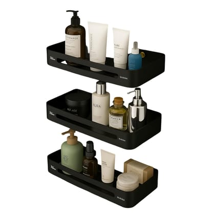 Square Stainless Steel Corner Shelf Pack of 3 Black Square Stainless Steel Corner Shelf Pack of 3 Black
