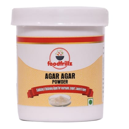 foodfrillz Agar Agar Powder, 10 g (China grass) plant based veg stabilizer for jellies, puddings cheesecakes