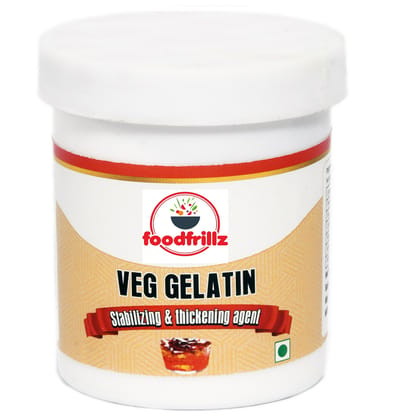 foodfrillz Veg Gelatin Powder, 25 g for Jelly Making Food Grade and Face Mask, Gelatin for Cooking Baking, Candies, Marshmallows, Cakes, Ice Cream Gelatin Powder for vegetarian jellies, puddings, thickening and stabilizing agent