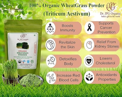 Dr. JPG Organic herbals  wheatgrass Powder | INDIA ORGANIC Certified | (114g Pack Of 1)