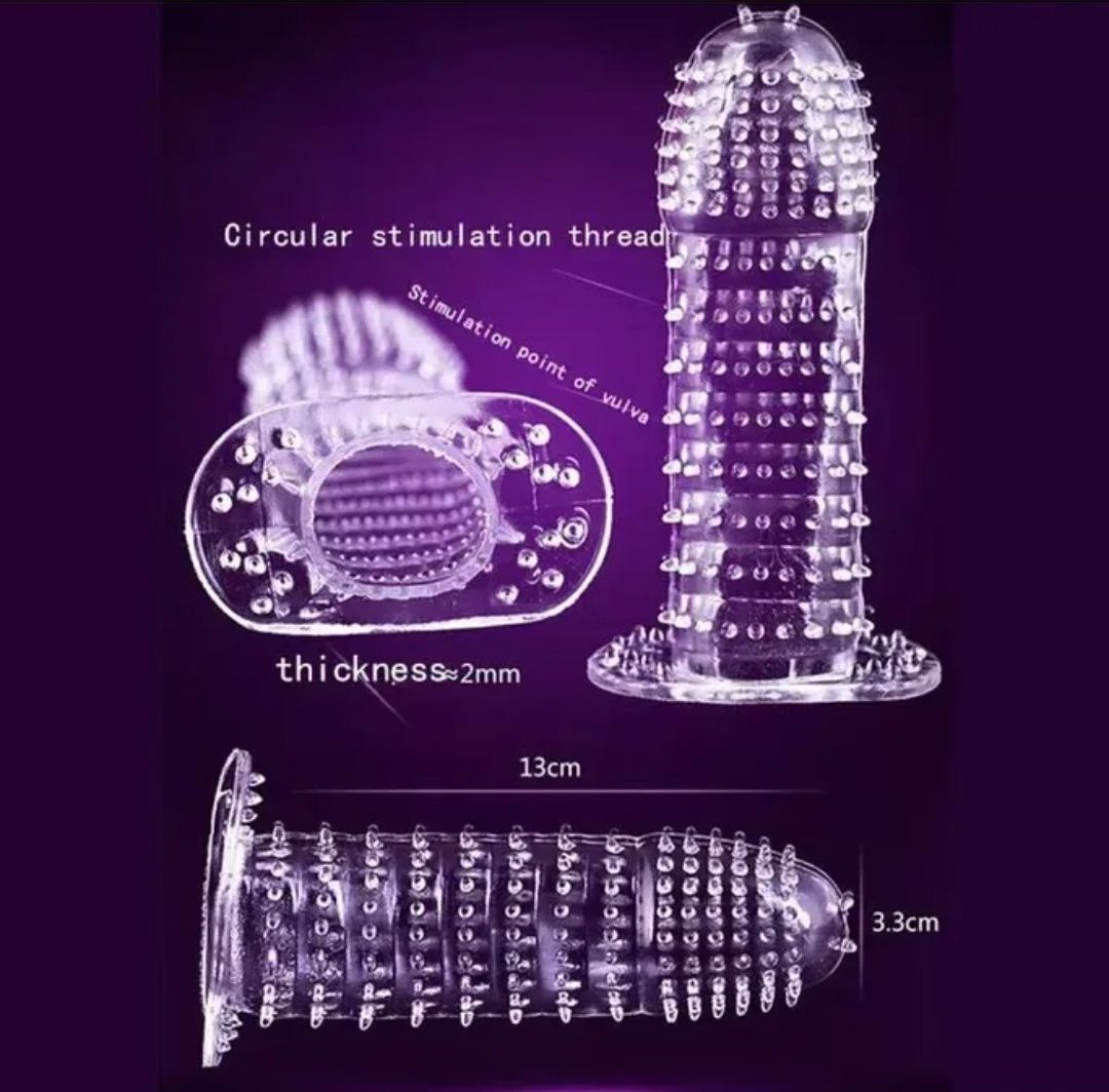Crystal Clear Dotted and Ribbed Reusable Silicone Condom | Crystal Condom