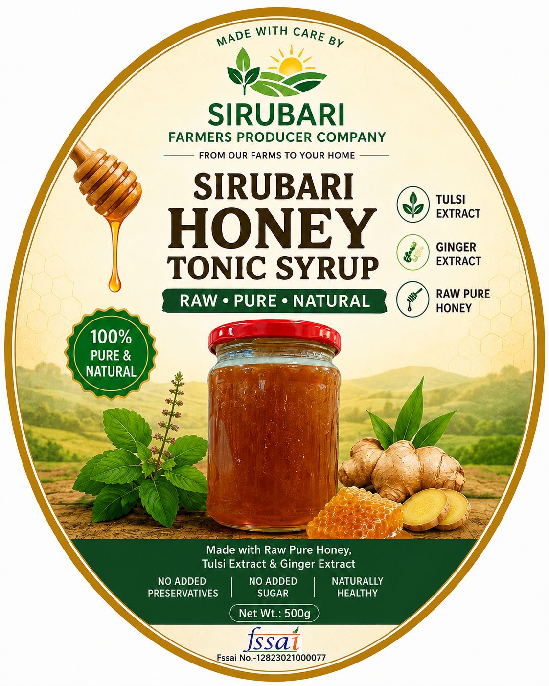 Sirubari Honey Tonic Syrup - Raw, Pure, Natural (250g)