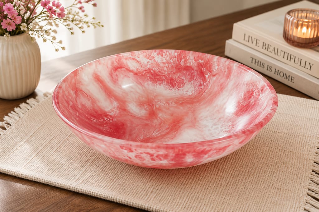 Blush Pearl Resin Decorative Bowl