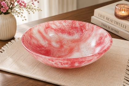 Blush Pearl Resin Decorative Bowl