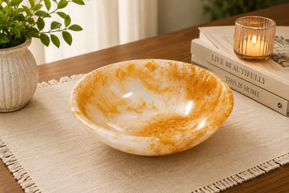 Golden Pearl Resin Decorative Bowl