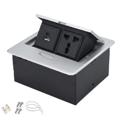 Metal Pop Up Desk Socket: 1 Outlet + USB-A + USB-C 15W Charger
