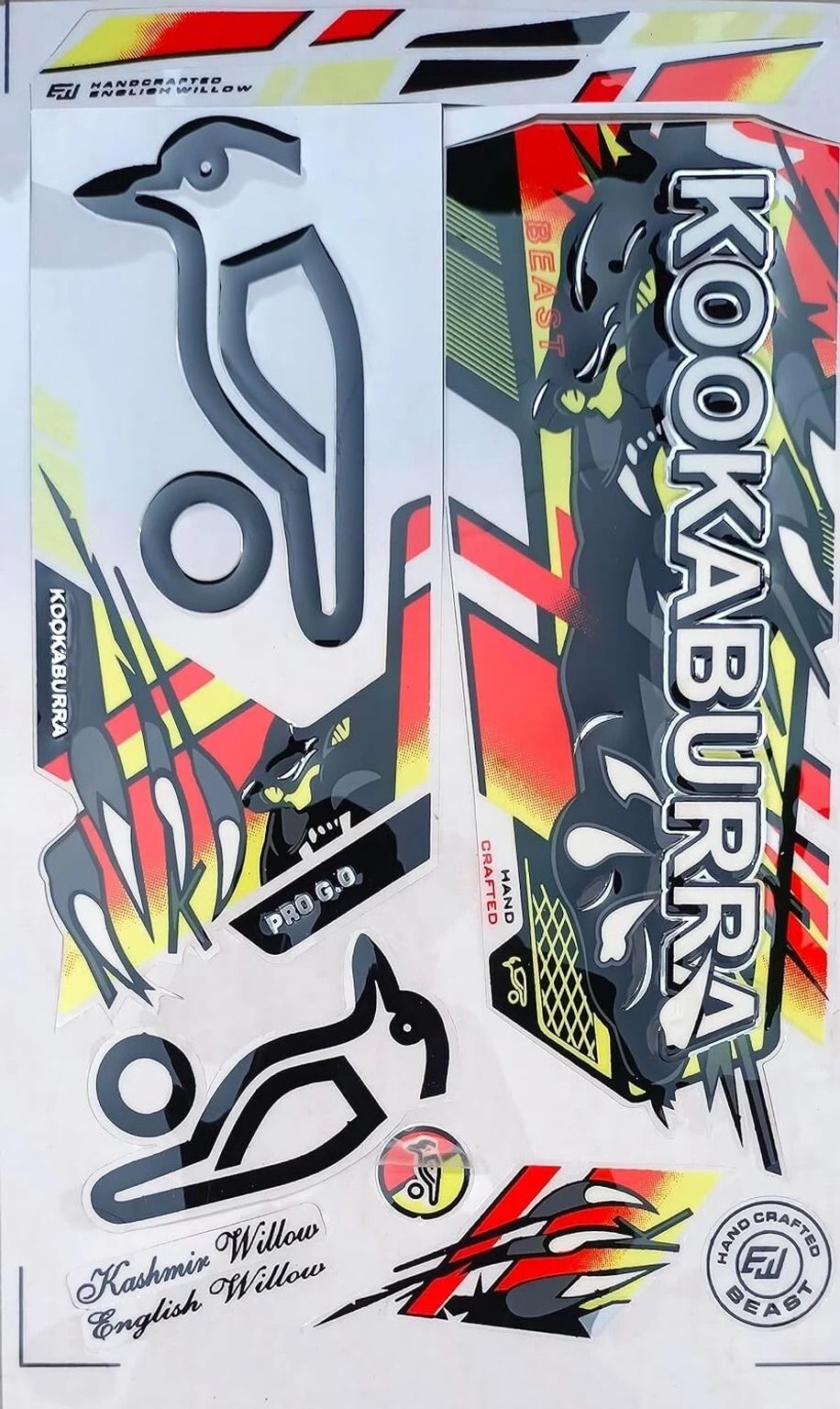 Kookaburra Beast Cricket Bat Sticker Sheet